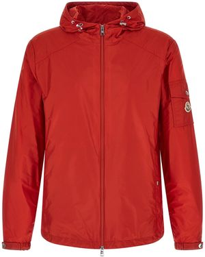 Moncler Solid Hood Jacket - Red