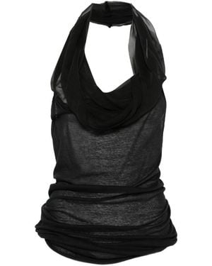 Rick Owens Cotton Tank Top - Black