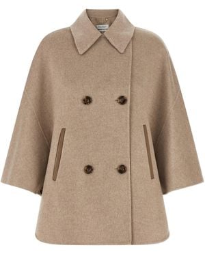 Max Mara 'Ospite' Cape - Natural