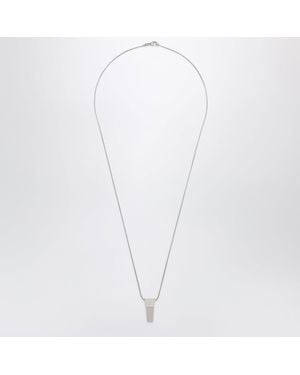 Rick Owens Palladium Brass Trunk Pendant Necklace - White