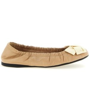 Prada Bow Ballet Flats - Brown
