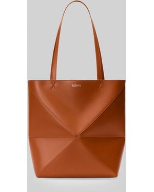 Loewe Squirrel Rown Medium Puzzle Fold Tote Bag - Brown