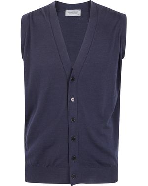 John Smedley "Bolton" Fashion Vee Waistcoat - Blue