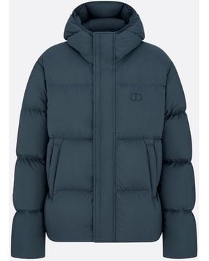 Dior "Cd Icon" Quilted Hooded Down Jacket - Blue