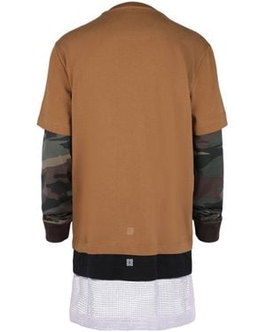 Givenchy Overlapped Long Sleeve T-Shirt - Brown