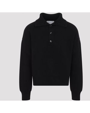 Ami Paris High Collar Sweater - Black