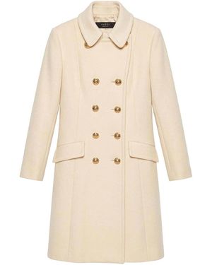 Gucci Double-Breasted Wool Coat - Natural