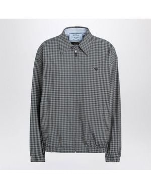 Prada Reversible Light Jacket With Check Pattern - Gray