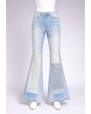 Amiri Reconstructed Flare Jeans Patch- Multi - Blue