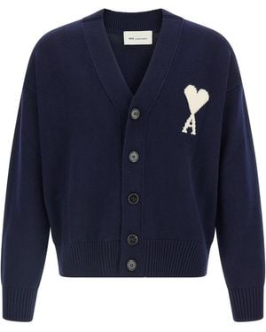 Ami Paris 'Ami De Coeur' Cardigan - Blue