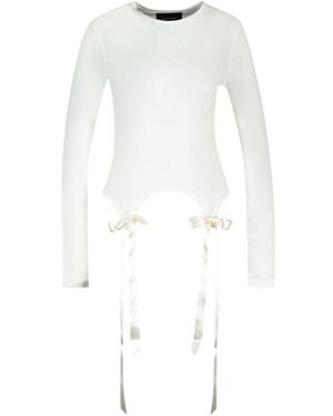 Simone Rocha Bow Tail Easy Long Sleeve T-Shirt - White