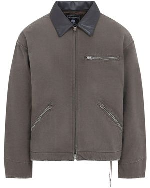 MASTERMIND WORLD Stone Washed Work Jacket - Gray