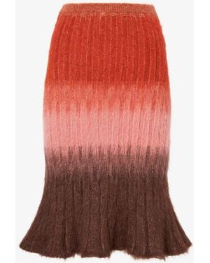 Fendi Mohair Wool Skirt - Red