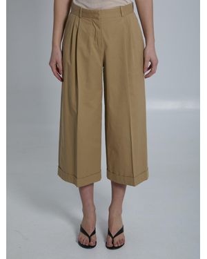The Row Pleated Culotte Pants - Natural