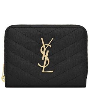 Saint Laurent "Cassandre Matelassè" Wallet - Black