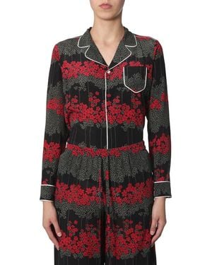 RED Valentino Silk Shirt With Dreaming Peony Print - Red