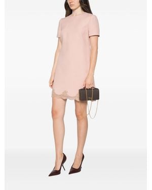 Valentino Wool And Silk Blend Mini Dress - Pink