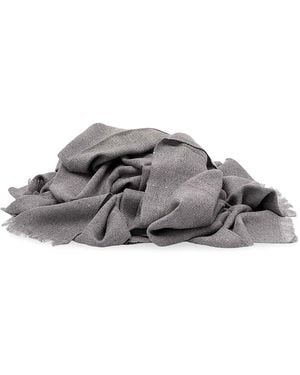 Brunello Cucinelli Cashmere And Silk 'Diamond' Yarn Scarf - Gray