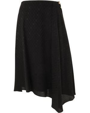 Celine Asymmetric Silk Mini Skirt - Black