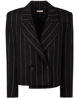 The Mannei Bert Double Breasted Blazer - Black