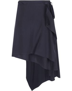 Ann Demeulemeester Skirt Asymmetrical Wrap "Birit" - Blue