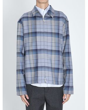 Dior Zippered Check Shirt - Blue