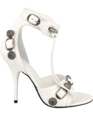 Balenciaga Cagole Leather Sandals - Metallic
