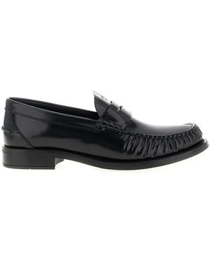 Prada Brushed Leather Loafers - Black