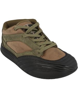 Givenchy Suede Trimmed Mid-Top Sneakers - Brown