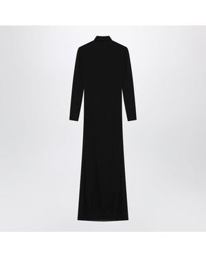 Alaïa Long Fitted Jersey Dress - Black