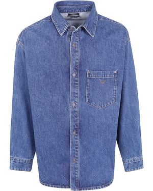 Emporio Armani Pocket Breast Classic Shirt - Blue