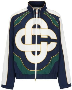 CASABLANCA Zip-Fastening Logo-Detail Jacket - Blue