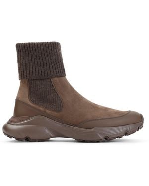 Tod's Fango Suede Boot Sneakers - Brown