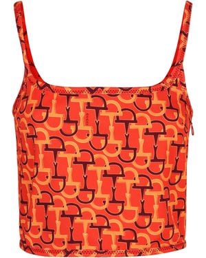 Gucci Printed Silk Top - Red