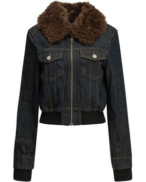 Ganni Flamed Denim Jacket - Black