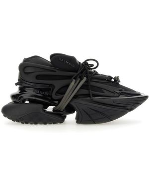 Balmain Leather Unicorn Low-top Sneakers - Black