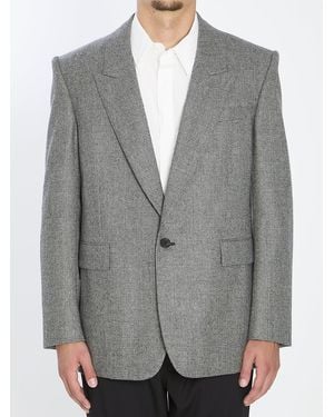 Saint Laurent Wool Flannel Jacket - Gray