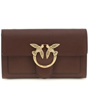 Pinko Wallet One Love Burgundy - Brown