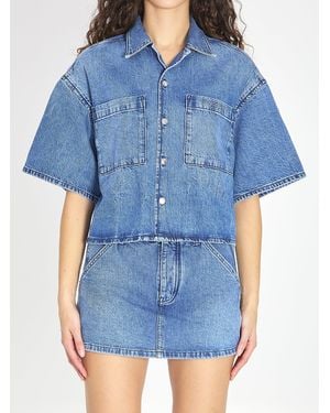 Alexander Wang Cropped Denim Shirt - Blue
