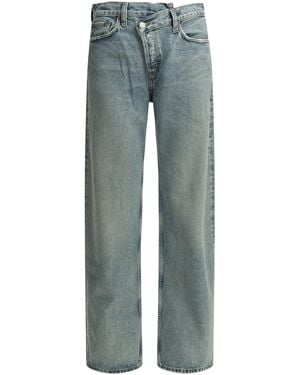 Agolde "Criss Cross" Wide Leg Jeans - Blue