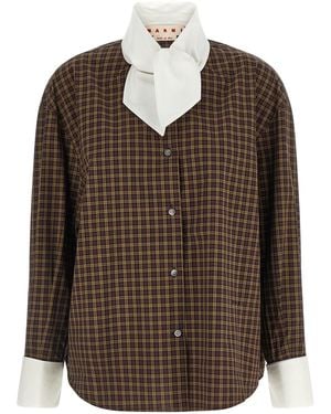Marni Scarf Collar Shirt - Brown