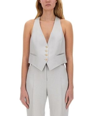 Tom Ford Silk Wool Regular Fit Vest - White