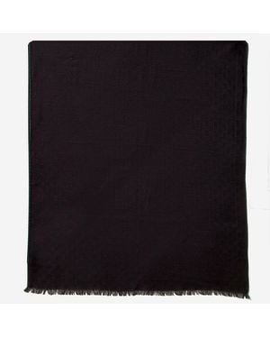 Gucci Scarf Gg Wool And Silk - Black