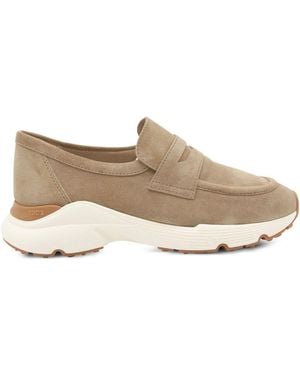 Tod's "Sport Run" Suede Loafers - Natural