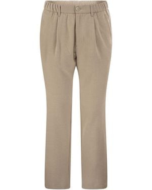 Herno Wool And Modal-Blend Pants With Elasticated Waist - Natural