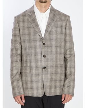 Celine Ebene Ivoire Wool Veste Junior Demi-Plastron Jacket - Gray