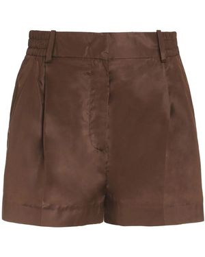 Valentino Pressed-Crease Tailored Shorts - Brown