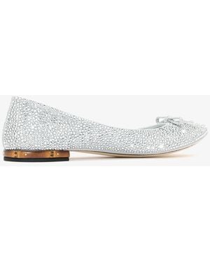 Gucci Crystal Ballerinas With Bamboo - White
