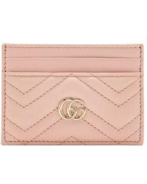 Gucci Quilted Leather Card Holder - Pink