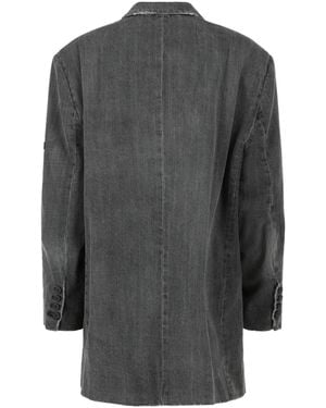 Balenciaga Stonewashed Denim Blazer - Gray